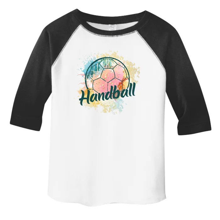 Colorful Handball Player Sport Ball Handball Gift Toddler Fine Jersey T-Shirt