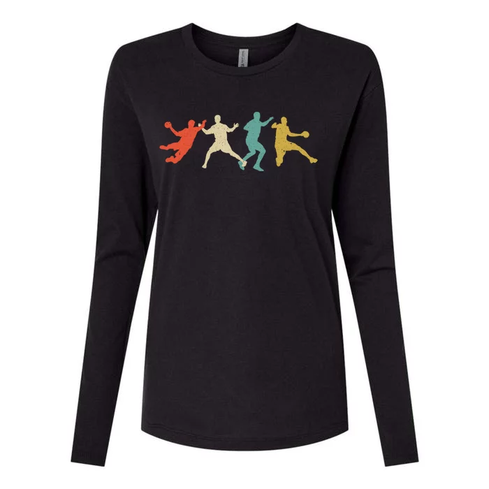 Colorful Handball Players Handball Team Handball Gift Womens Cotton Relaxed Long Sleeve T-Shirt