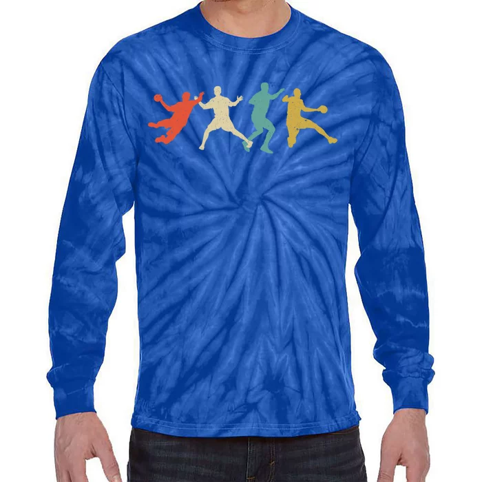 Colorful Handball Players Handball Team Handball Gift Tie-Dye Long Sleeve Shirt