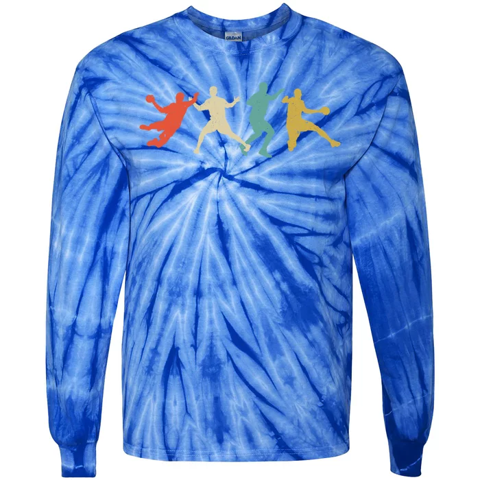 Colorful Handball Players Handball Team Handball Gift Tie-Dye Long Sleeve Shirt