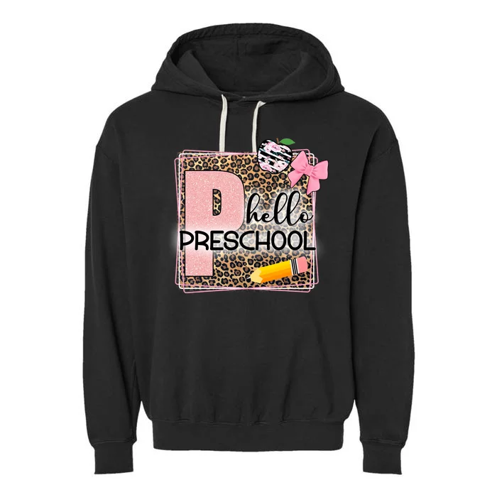 Cute Hello Pre School Teachers Students Garment-Dyed Fleece Hoodie