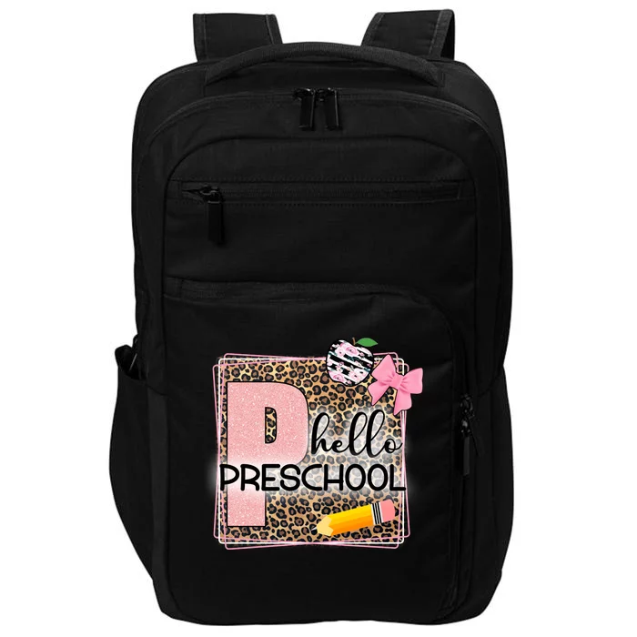 Cute Hello Pre School Teachers Students Impact Tech Backpack