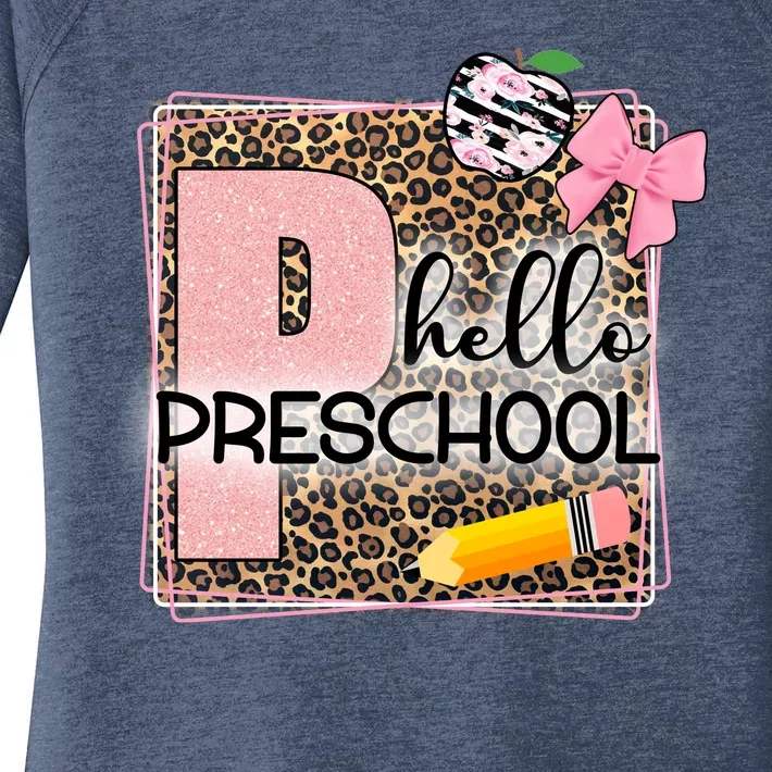 Cute Hello Pre School Teachers Students Women's Perfect Tri Tunic Long Sleeve Shirt