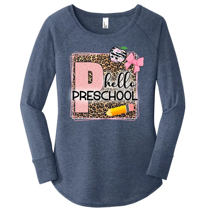 Cute Hello Pre School Teachers Students Women's Perfect Tri Tunic Long Sleeve Shirt