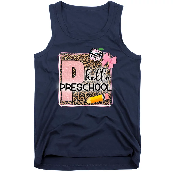 Cute Hello Pre School Teachers Students Tank Top