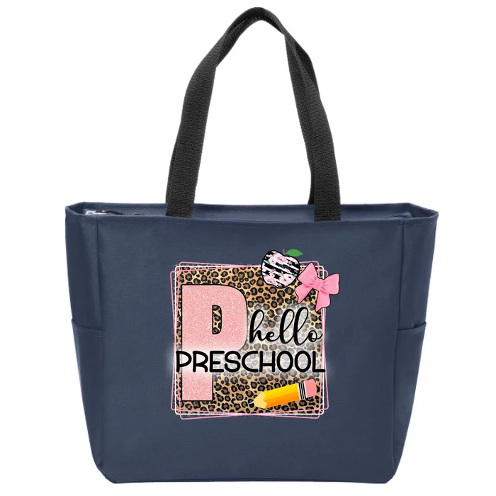 Cute Hello Pre School Teachers Students Zip Tote Bag