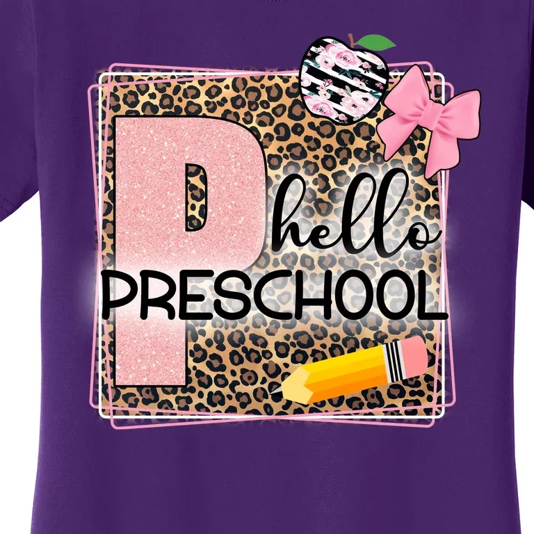 Cute Hello Pre School Teachers Students Women's T-Shirt