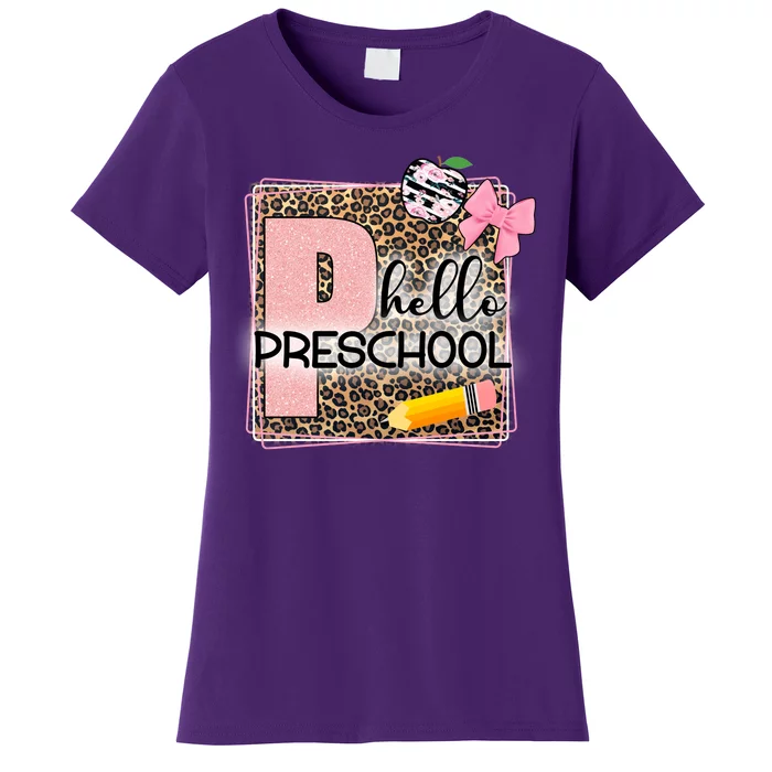 Cute Hello Pre School Teachers Students Women's T-Shirt