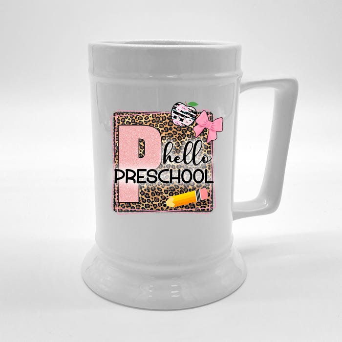 Cute Hello Pre School Teachers Students Front & Back Beer Stein