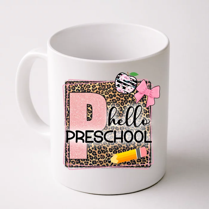 Cute Hello Pre School Teachers Students Front & Back Coffee Mug