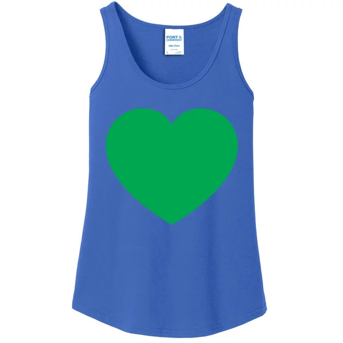 Cute Heart Pocket Print Cerebral Palsy Green Ribbon Gift Ladies Essential Tank