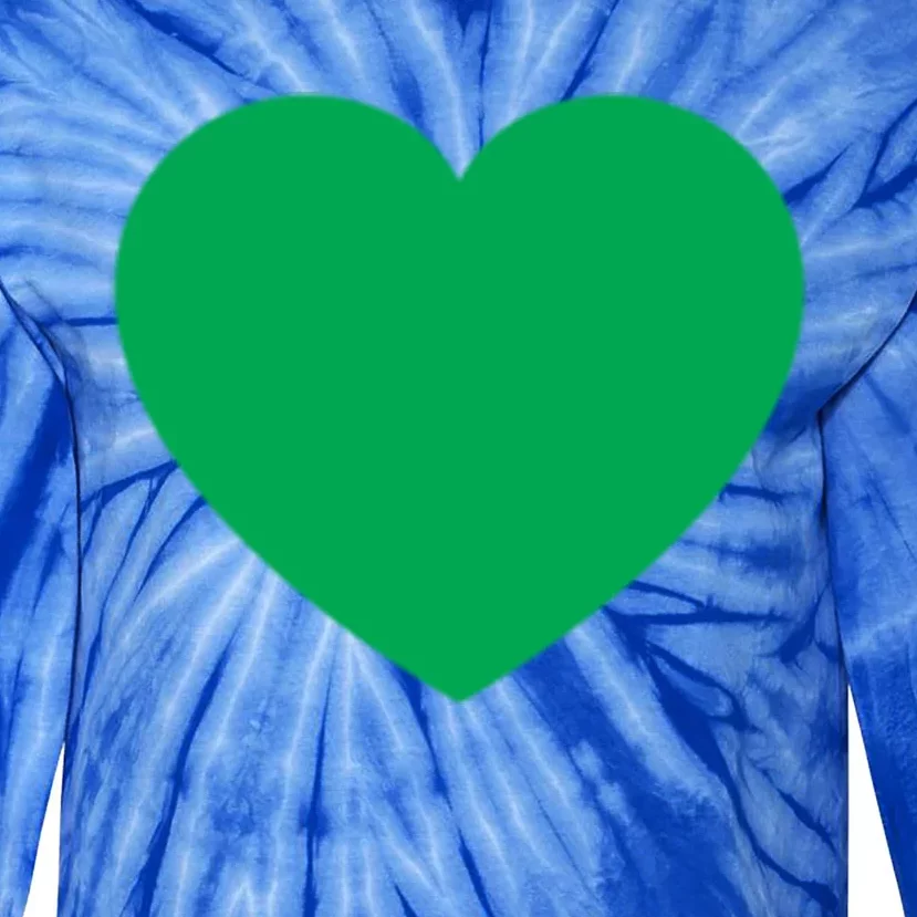 Cute Heart Pocket Print Cerebral Palsy Green Ribbon Gift Tie-Dye Long Sleeve Shirt