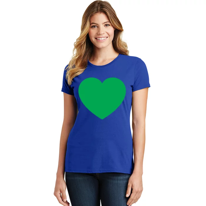 Cute Heart Pocket Print Cerebral Palsy Green Ribbon Gift Women's T-Shirt