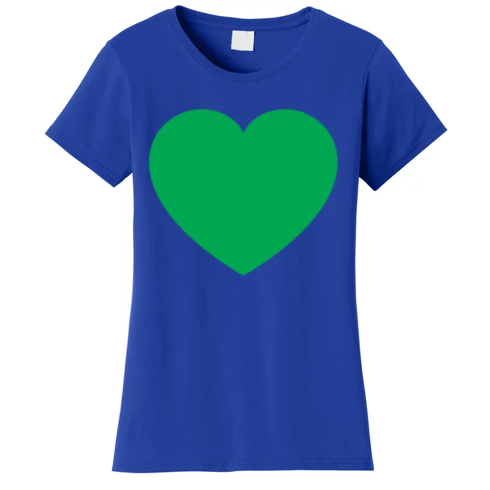 Cute Heart Pocket Print Cerebral Palsy Green Ribbon Gift Women's T-Shirt