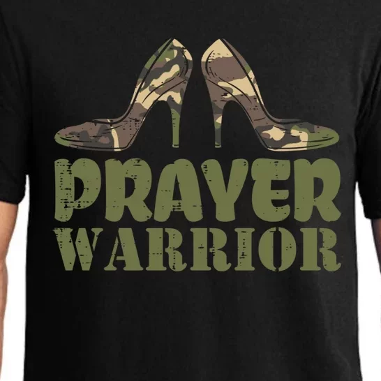 Camo Heels Prayer Warrior Faith God Jesus Christian Funny Gift Pajama Set