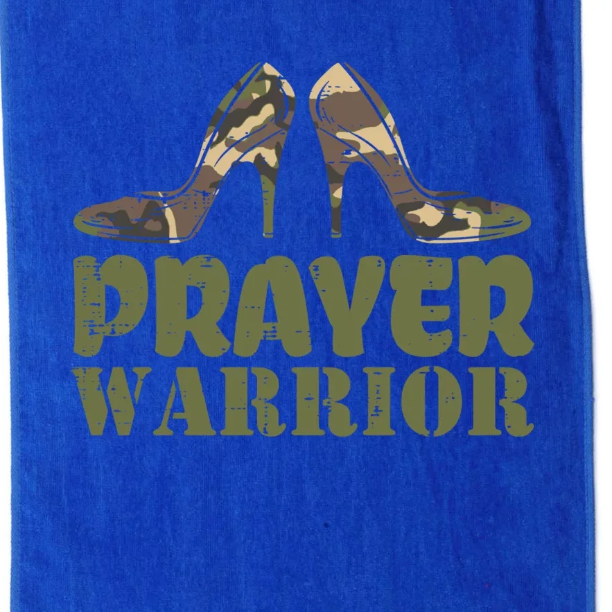 Camo Heels Prayer Warrior Faith God Jesus Christian Funny Gift Platinum Collection Golf Towel