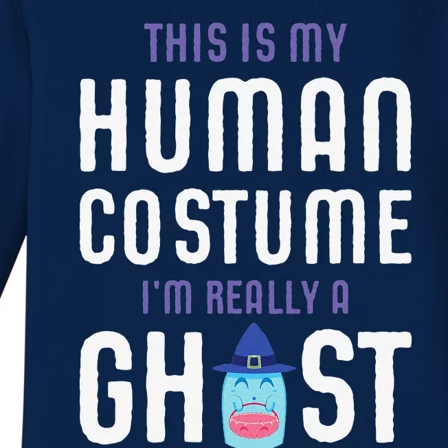 Cute Halloween Party Costume Gift Idea Spooky Ghost Baby Long Sleeve Bodysuit