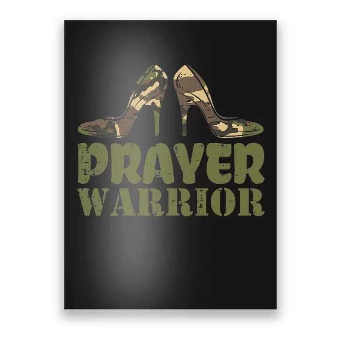 Camo Heels Prayer Warrior Faith God Jesus Christian Poster