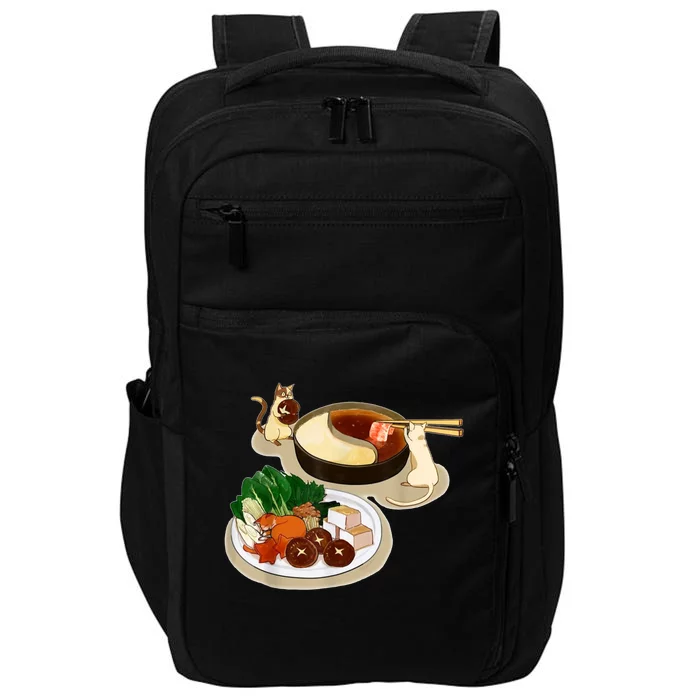 Chinese Hot Pot Asian Foodie Cuisine Cat Impact Tech Backpack