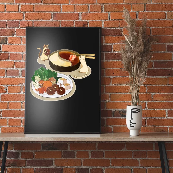 Chinese Hot Pot Asian Foodie Cuisine Cat Poster