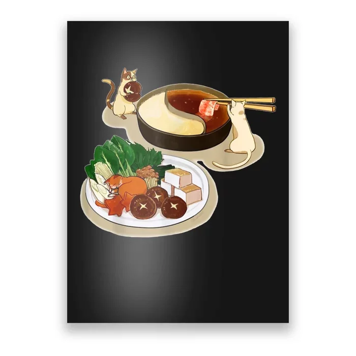 Chinese Hot Pot Asian Foodie Cuisine Cat Poster