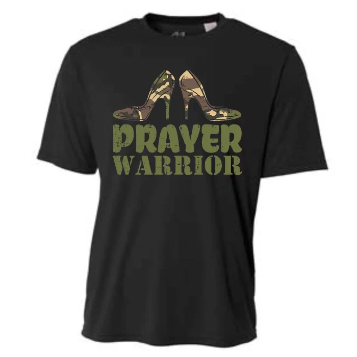 Camo Heels Prayer Warrior Faith God Jesus Christian Cooling Performance Crew T-Shirt