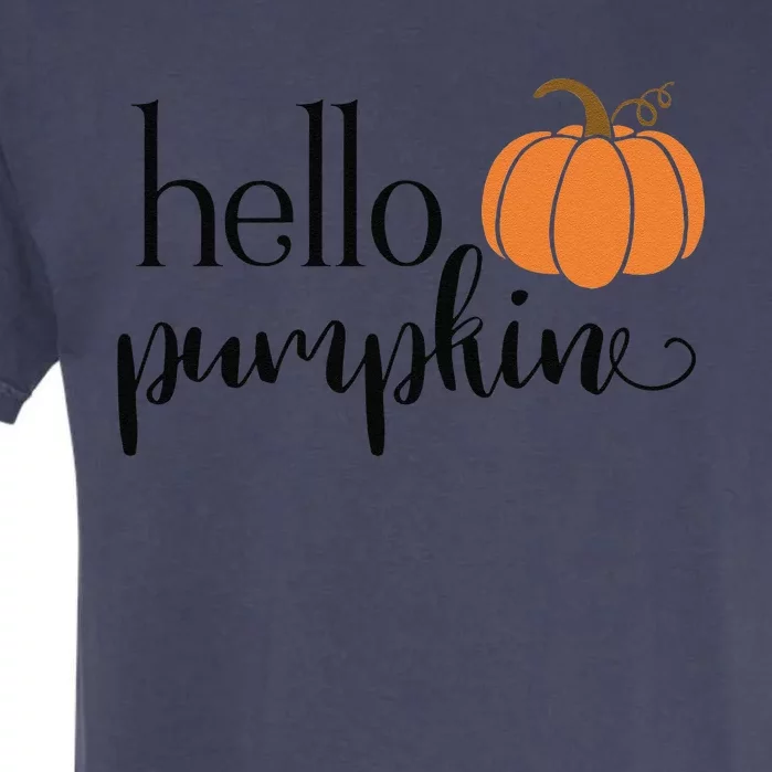 Cute Hello Pumpkin Thanksgiving Autumn Fall Leaves Design Funny Garment-Dyed Heavyweight T-Shirt