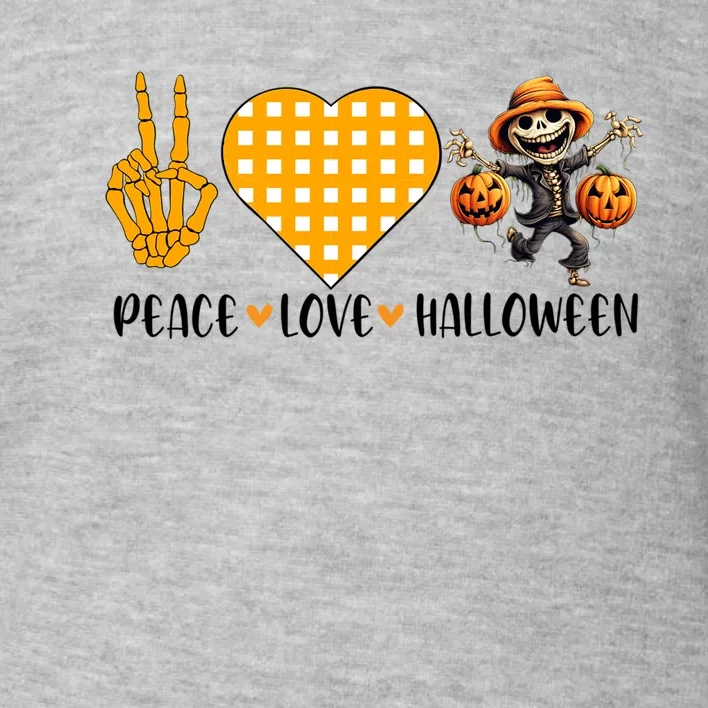 Cute Halloween Peace Love And Gnome Fall Gift Toddler Sweatshirt