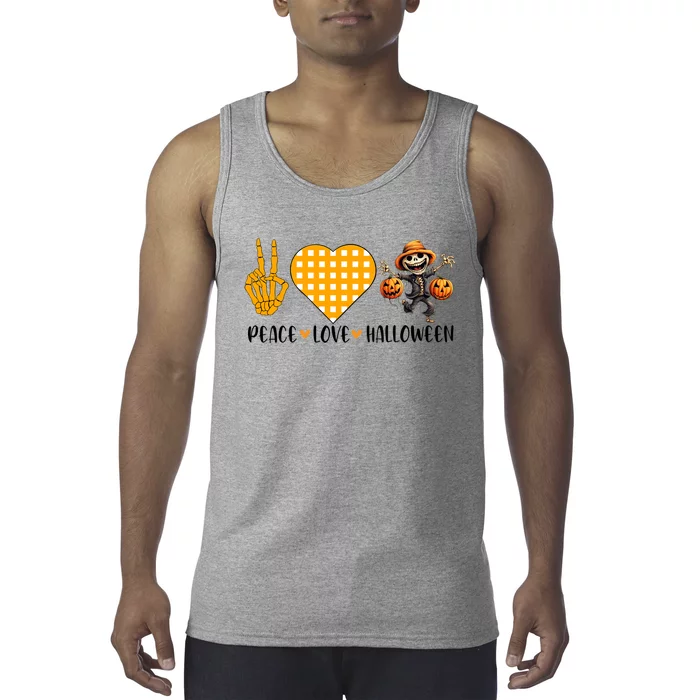 Cute Halloween Peace Love And Gnome Fall Gift Tank Top