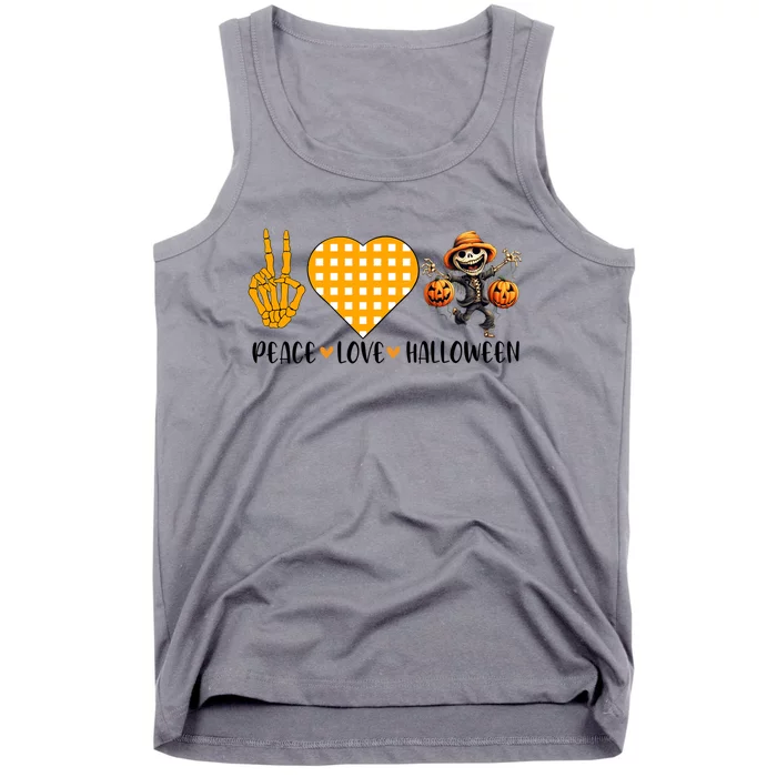 Cute Halloween Peace Love And Gnome Fall Gift Tank Top