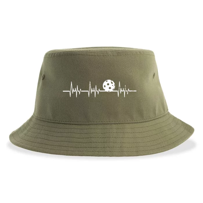 Cool Heartbeat Pickleball Great Gift For The Pickleball Lover Sustainable Bucket Hat