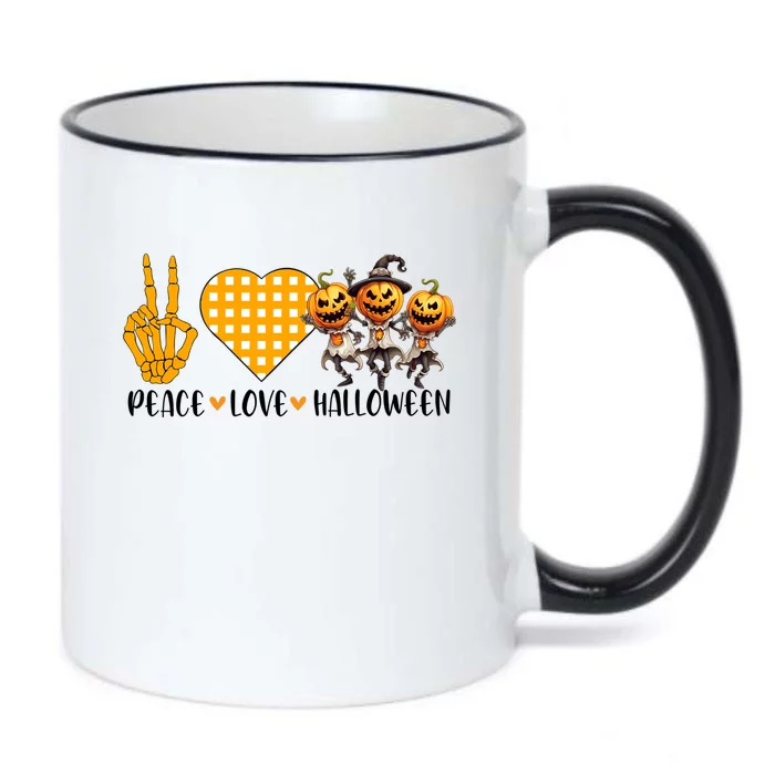 Cute Halloween Peace Love And Gnome Fall Great Gift Black Color Changing Mug