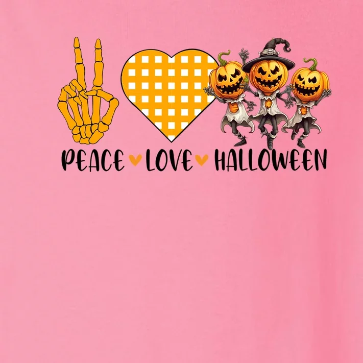 Cute Halloween Peace Love And Gnome Fall Great Gift Toddler Long Sleeve Shirt