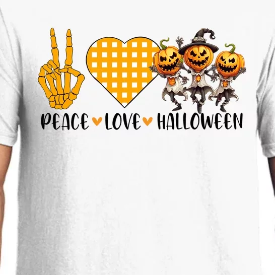 Cute Halloween Peace Love And Gnome Fall Great Gift Pajama Set