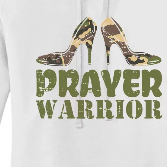 Camo Heels Prayer Warrior Faith God Jesus Christian Women's Pullover Hoodie