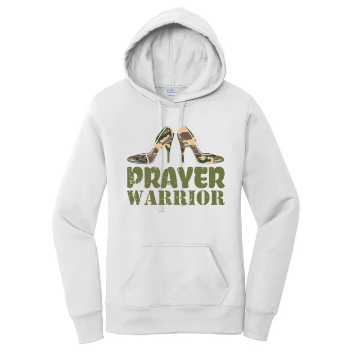 Camo Heels Prayer Warrior Faith God Jesus Christian Women's Pullover Hoodie