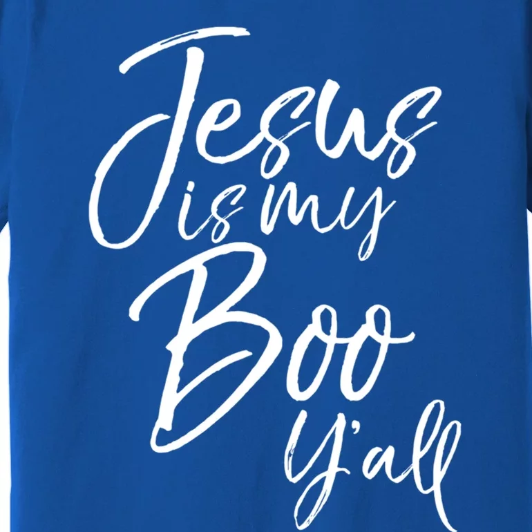 Christian Halloween Quote Jesus Is My Boo YAll Gift Premium T-Shirt