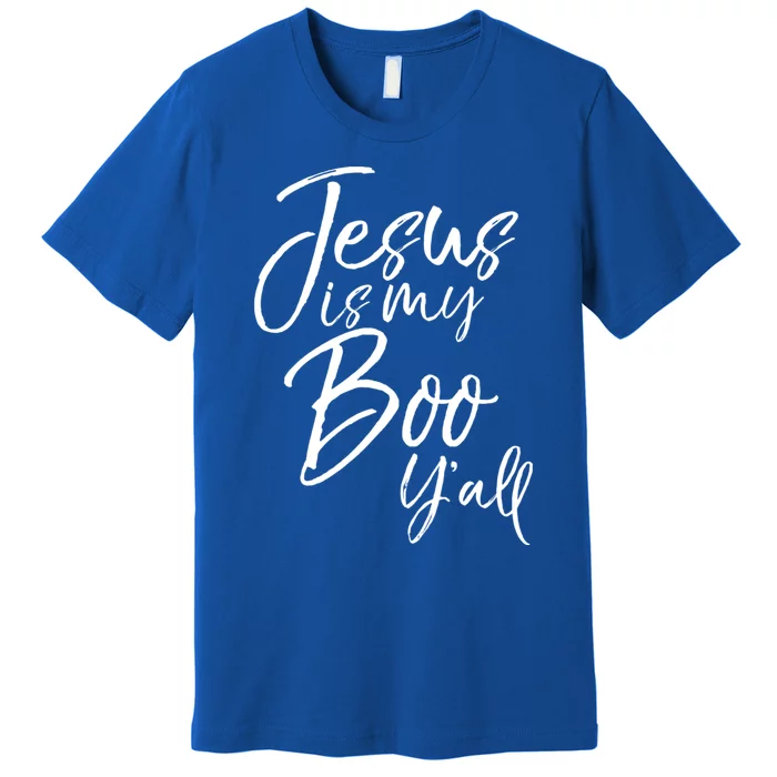 Christian Halloween Quote Jesus Is My Boo YAll Gift Premium T-Shirt