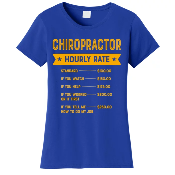 Chiropractor Hourly Rate Labour Day Chiropractic Workers Day Cool Gift Women's T-Shirt