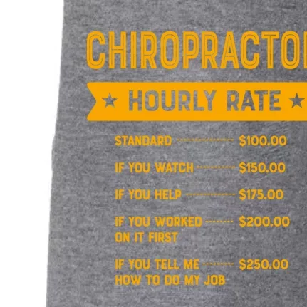 Chiropractor Hourly Rate Labour Day Chiropractic Workers Day Cool Gift Doggie 3-End Fleece Hoodie