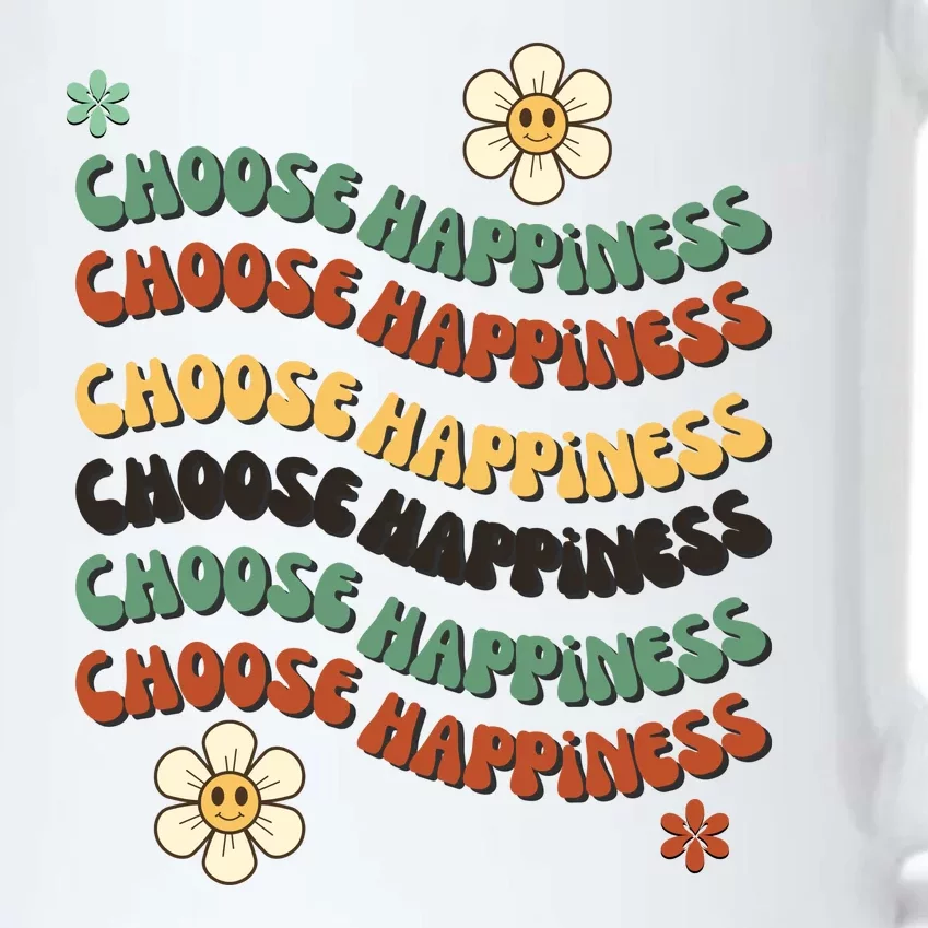 Choose Happiness Retro Sunflower Black Color Changing Mug