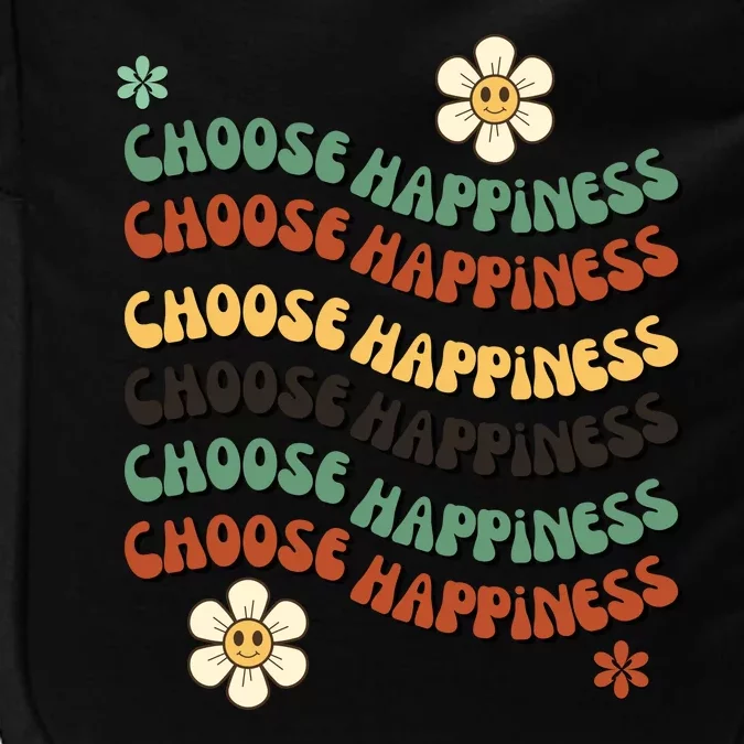 Choose Happiness Retro Sunflower Impact Tech Backpack