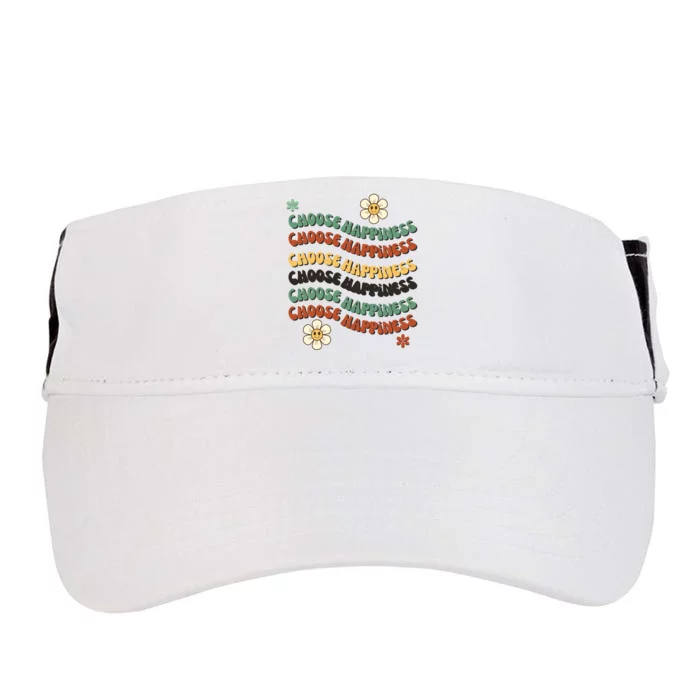 Choose Happiness Retro Sunflower Adult Drive Performance Visor