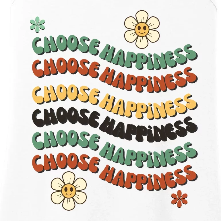 Choose Happiness Retro Sunflower Ladies Essential Tank