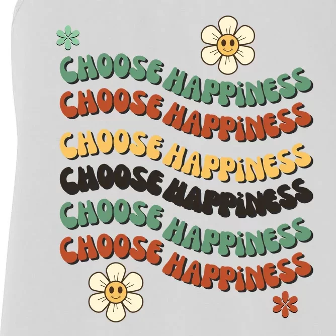 Choose Happiness Retro Sunflower Women's Racerback Tank