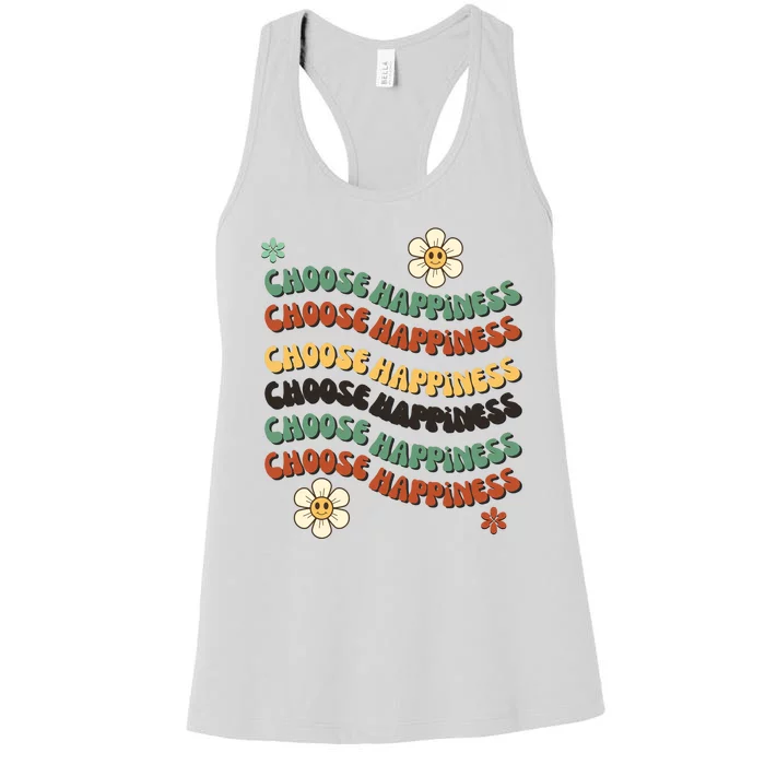 Choose Happiness Retro Sunflower Women's Racerback Tank