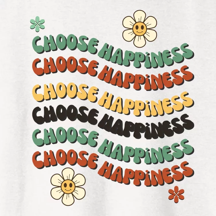 Choose Happiness Retro Sunflower Women's Crop Top Tee