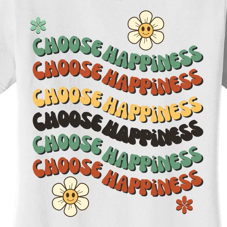 Choose Happiness Retro Sunflower Women's T-Shirt