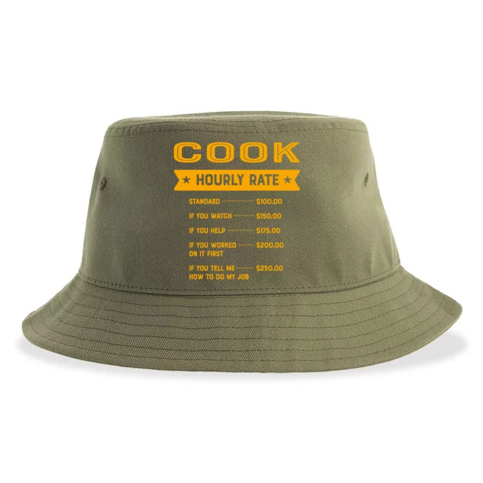 Cook Hourly Rate Labour Day Chef Workers Day Cooker Meaningful Gift Sustainable Bucket Hat