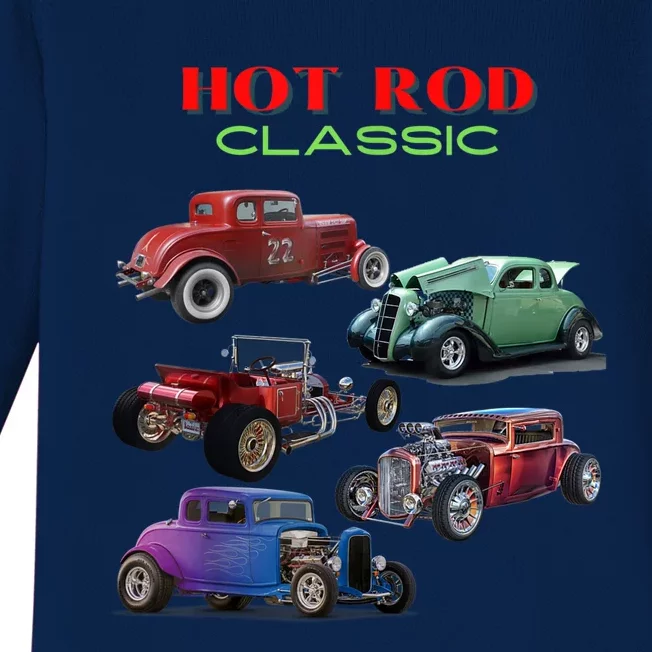 Classic Hot Rod Antique Car Baby Long Sleeve Bodysuit